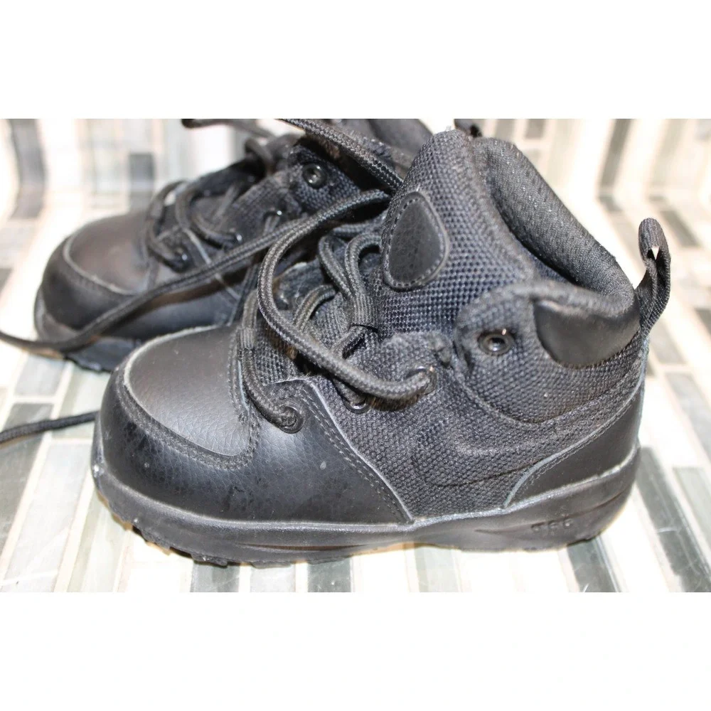 Nike ACG Manoa Leather TXT TD 'Triple Black' Little Kid Boots 7C